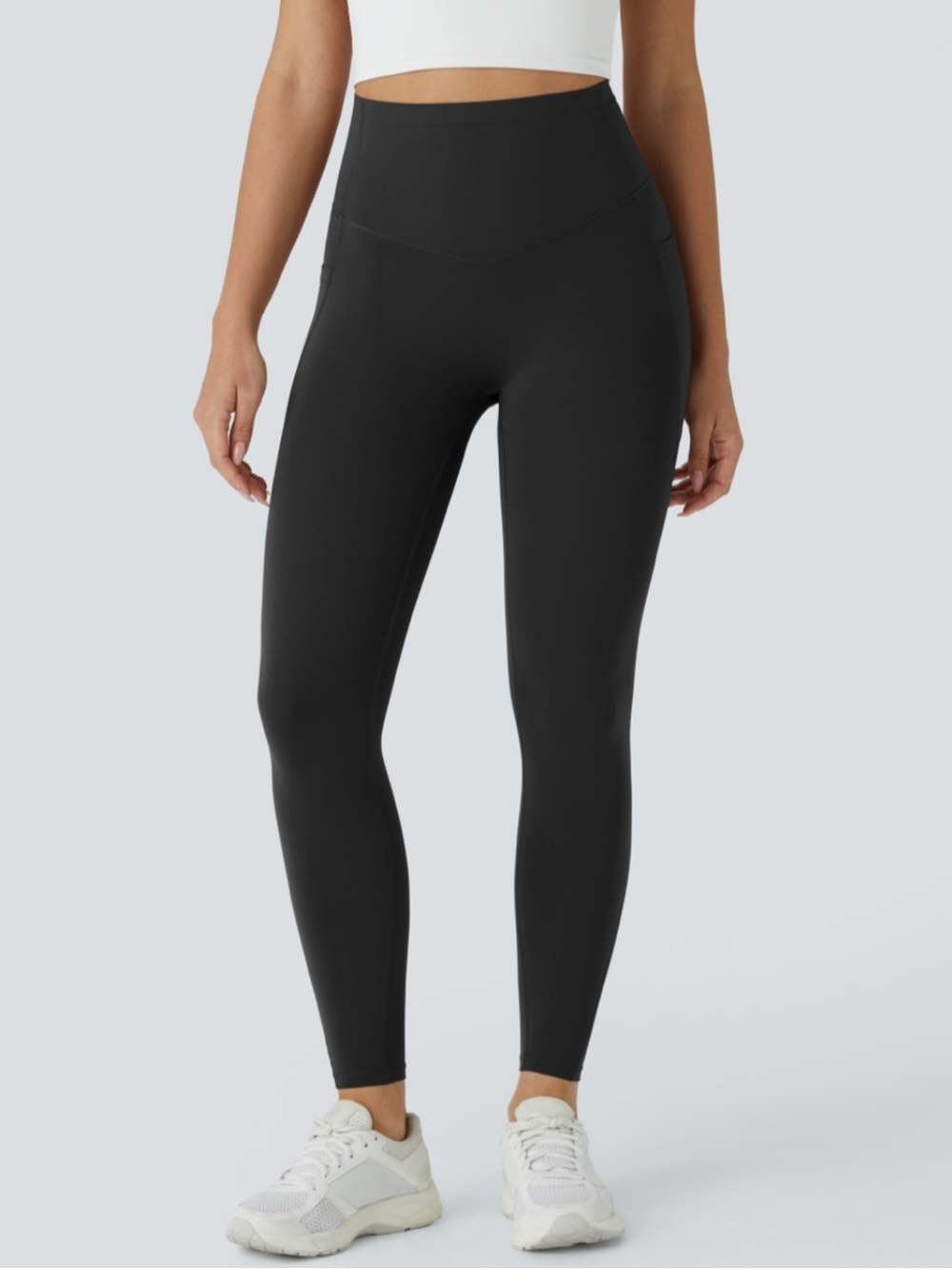 NWT Halara UltraSculpt High Waisted 7/8 Leggings with Pockets Black Size Medium - Picture 2 of 8